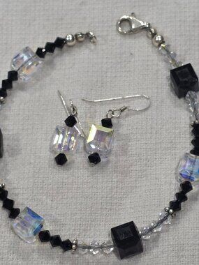 Swarovski & Sterling AB Crystal Bracelet & Earrings